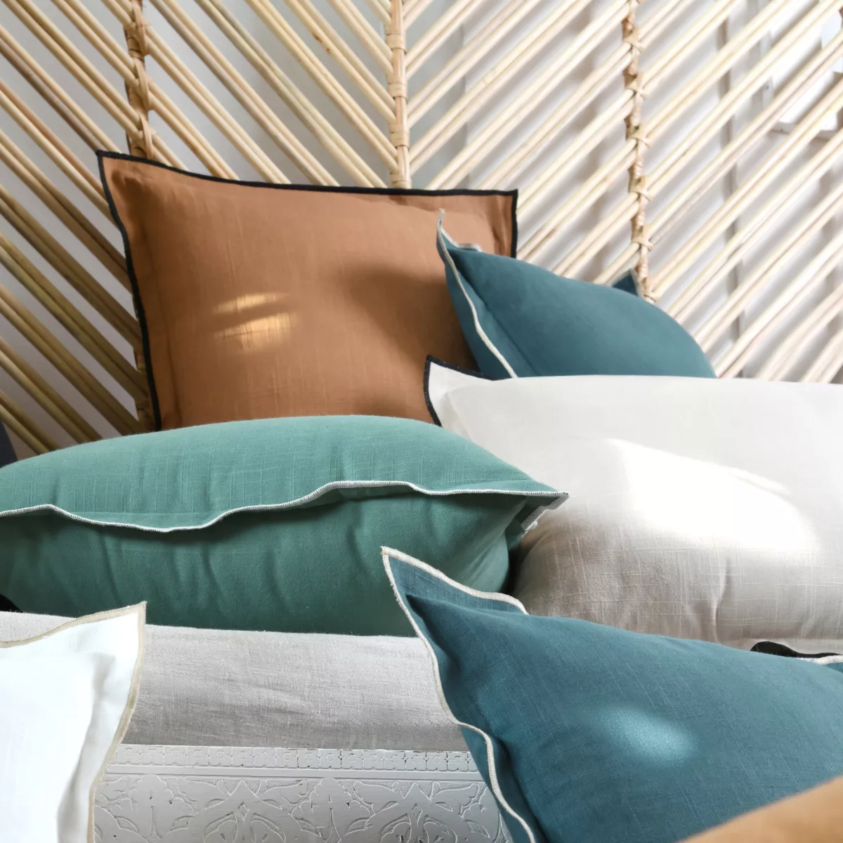 Coussin rectangulaire coton (40 x 60 cm) Helios Bleu