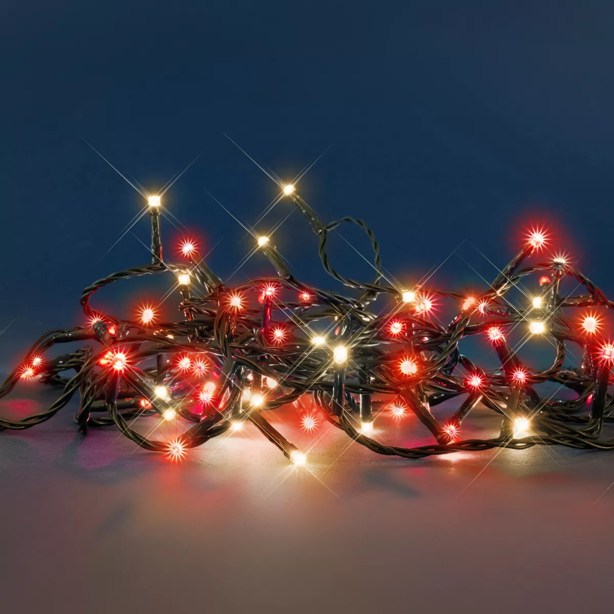 Guirlande lumineuse 8 m 128 LED câble vert Flashing light Bicolore Rouge et blanc chaud