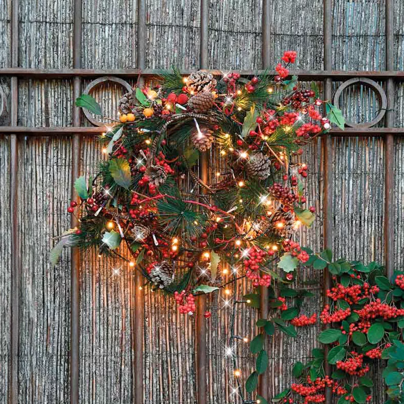 Guirlande lumineuse 8 m 128 LED câble vert Flashing light Bicolore Blanc chaud et froid