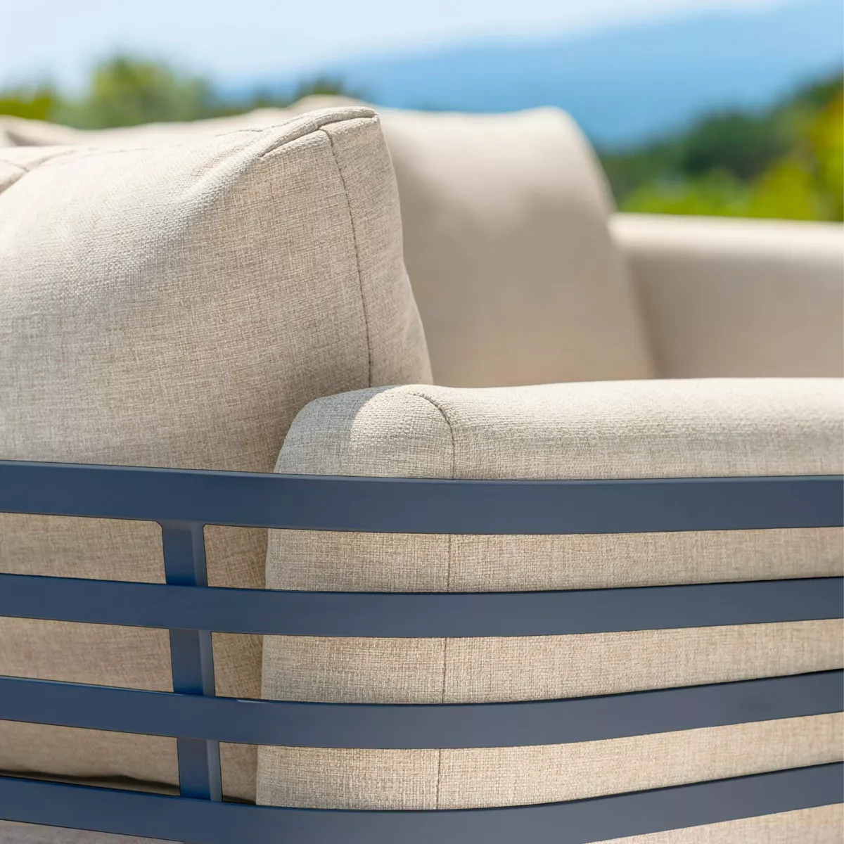 Conjunto de jardín de aluminio 5 plazas 5 piezas Monte Carlo Gris antracita y beige