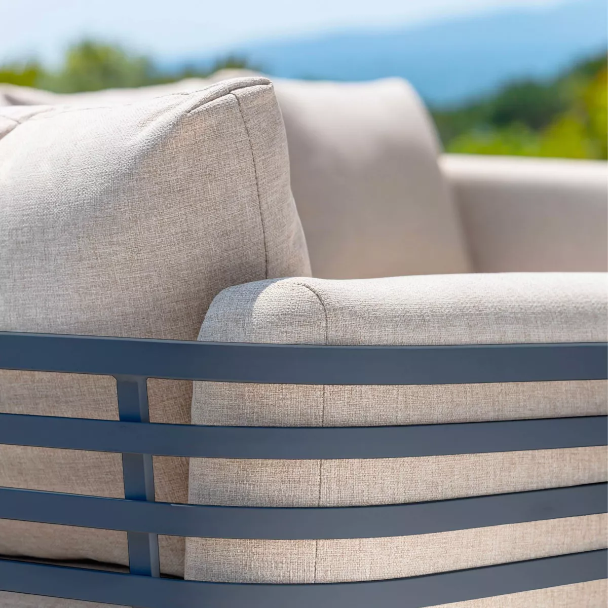 Salotto da giardino alluminio 4 posti 5 pezzi Monte Carlo Grigio antracite e tortora