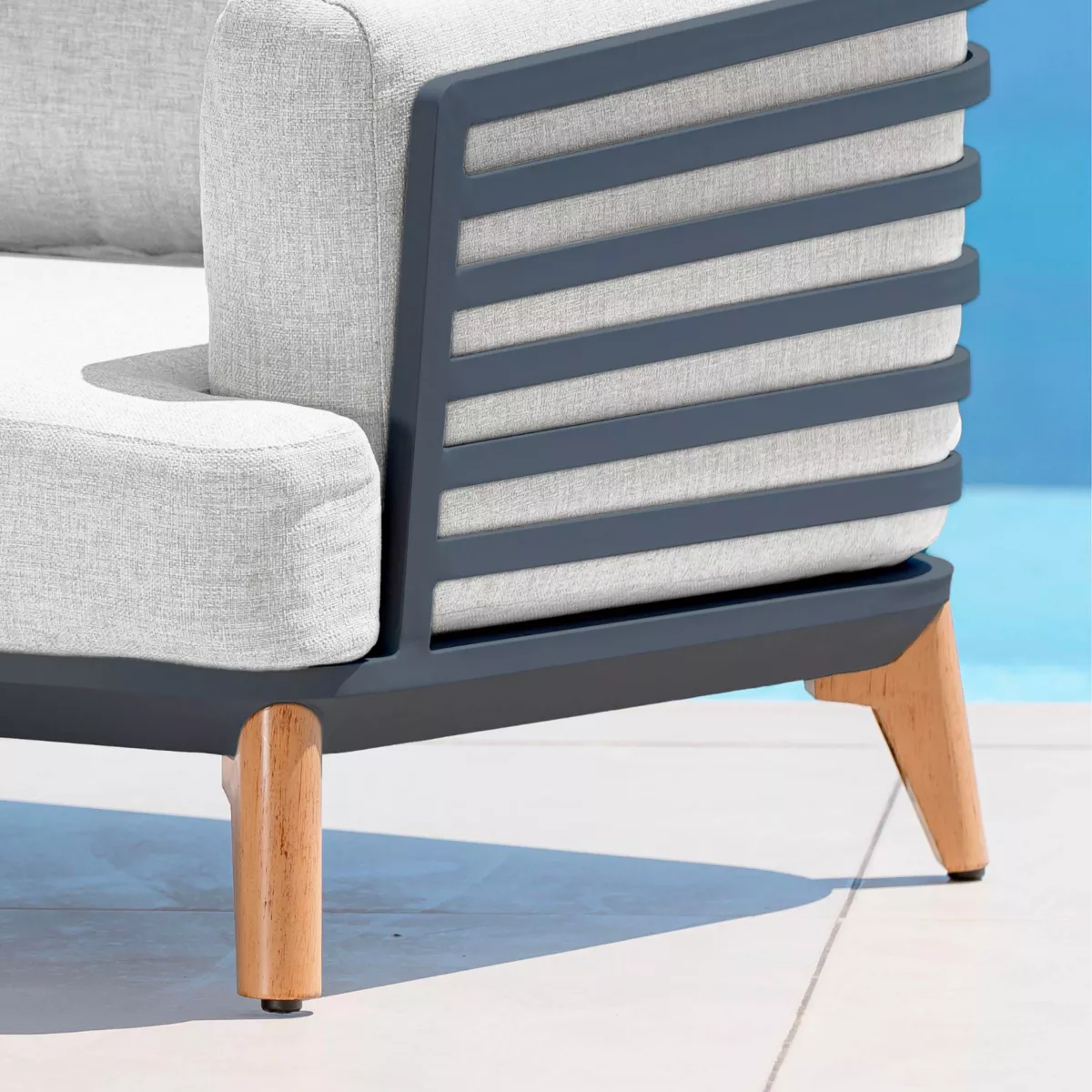 Salon de jardin aluminium 4 places 5 pcs Monte Carlo Gris anthracite et gris clair