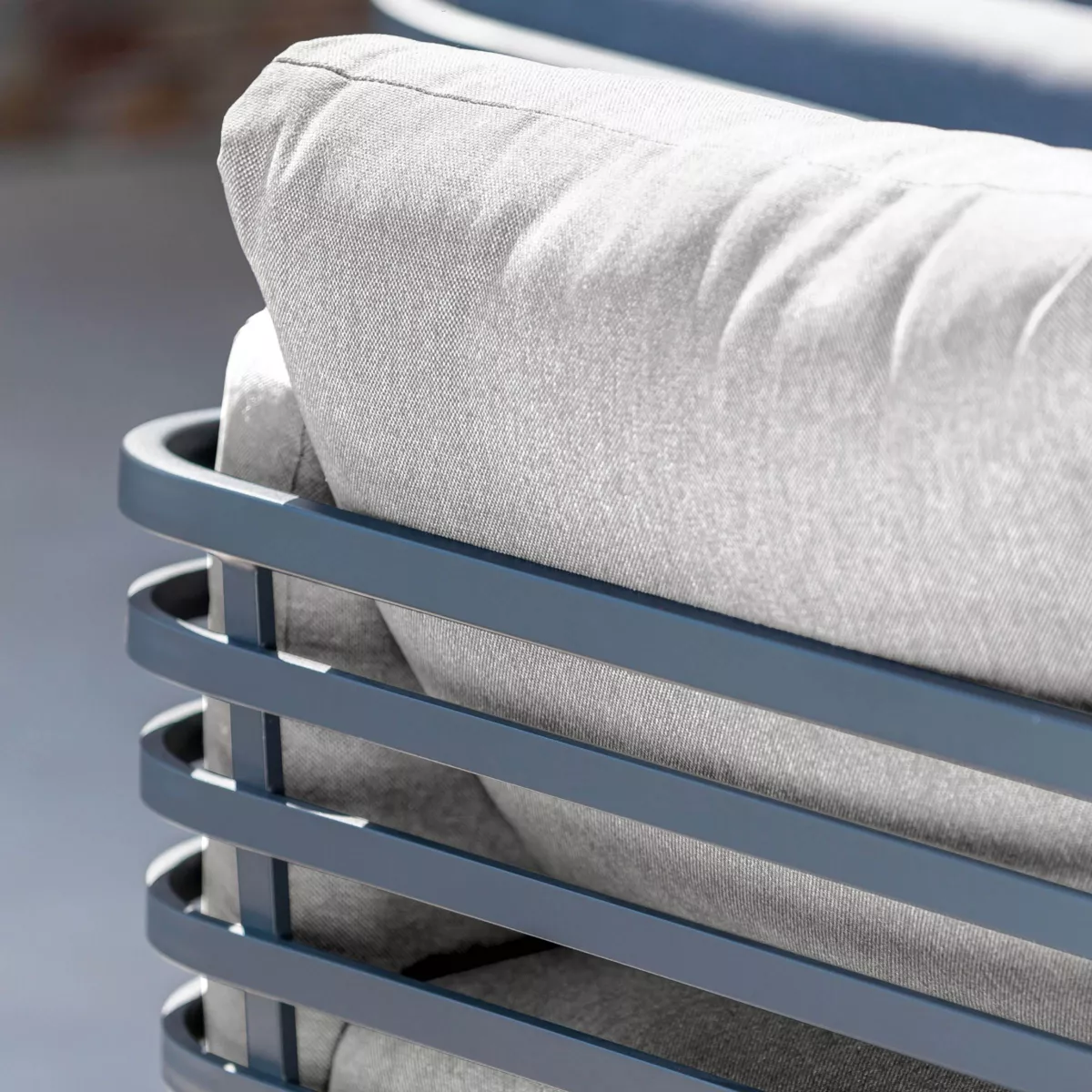 Salotto da giardino alluminio 5 posti 4 pezzi Monte Carlo Grigio antracite e grigio chiaro