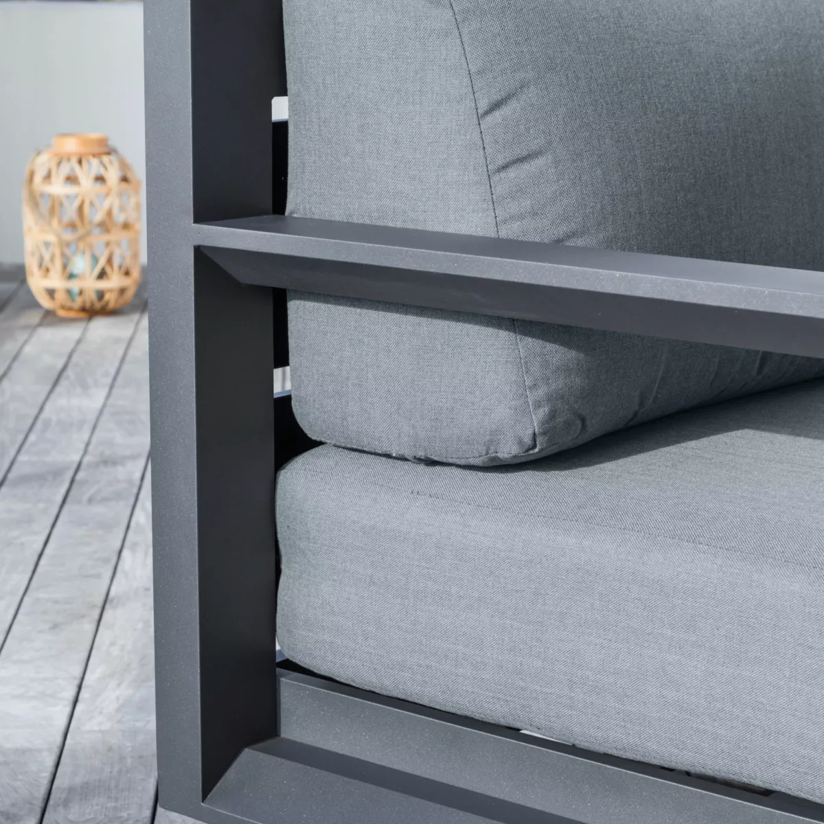 Canapé de jardin en aluminium 2 places Elba Gris anthracite