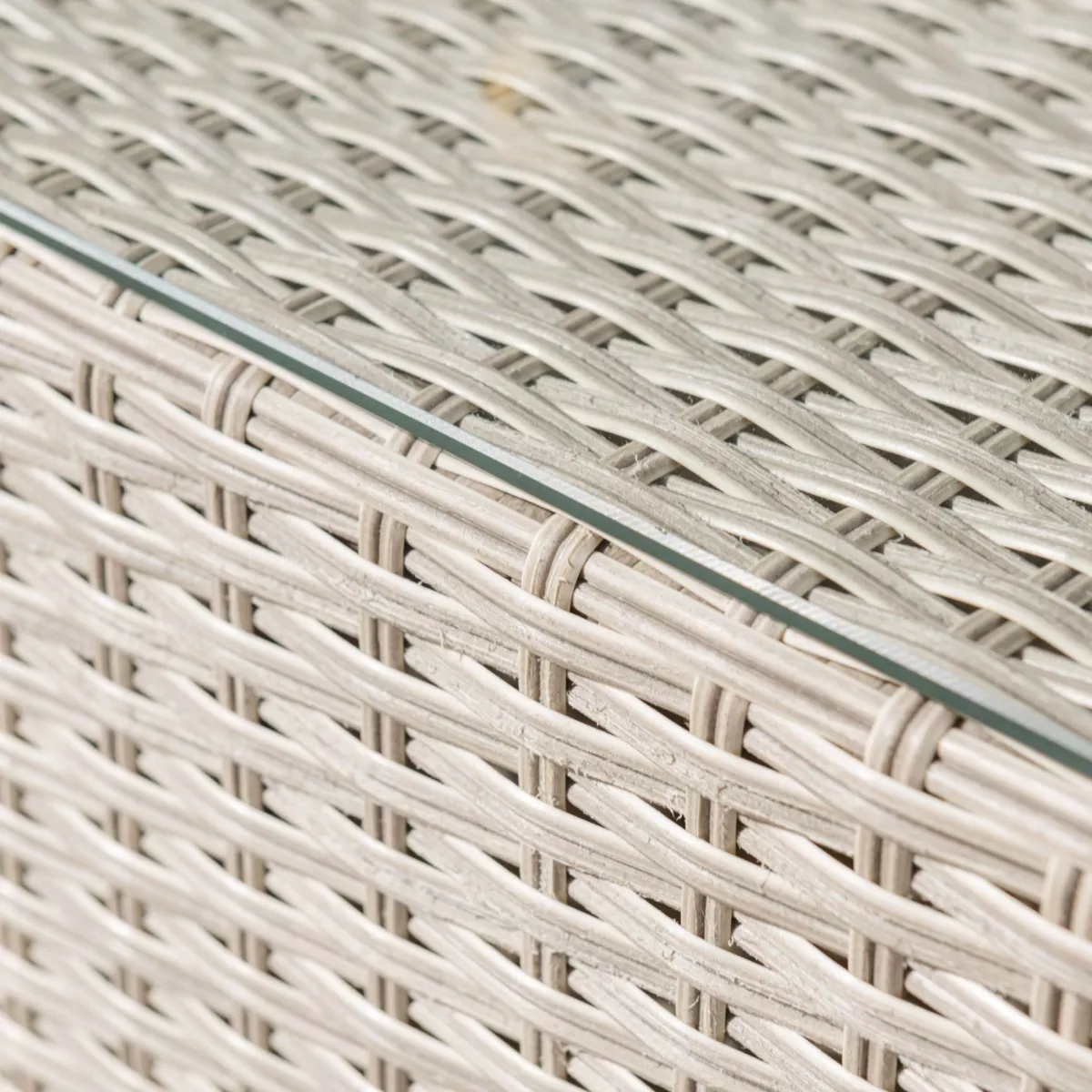 Salotto da giardino in resina intrecciata 5 posti 6 pezzi Palma Grigio e beige