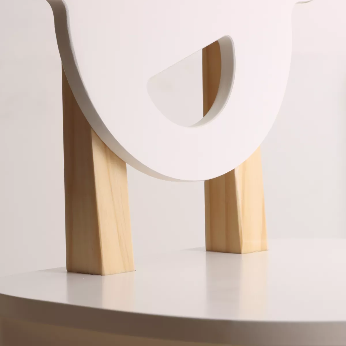 Table et 2 chaises enfant bois (H44 cm) Oursons Blanc