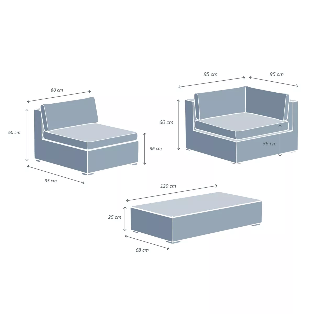 Salotto da giardino in resina intrecciata 5 posti 6 pezzi Palma Bianco e beige