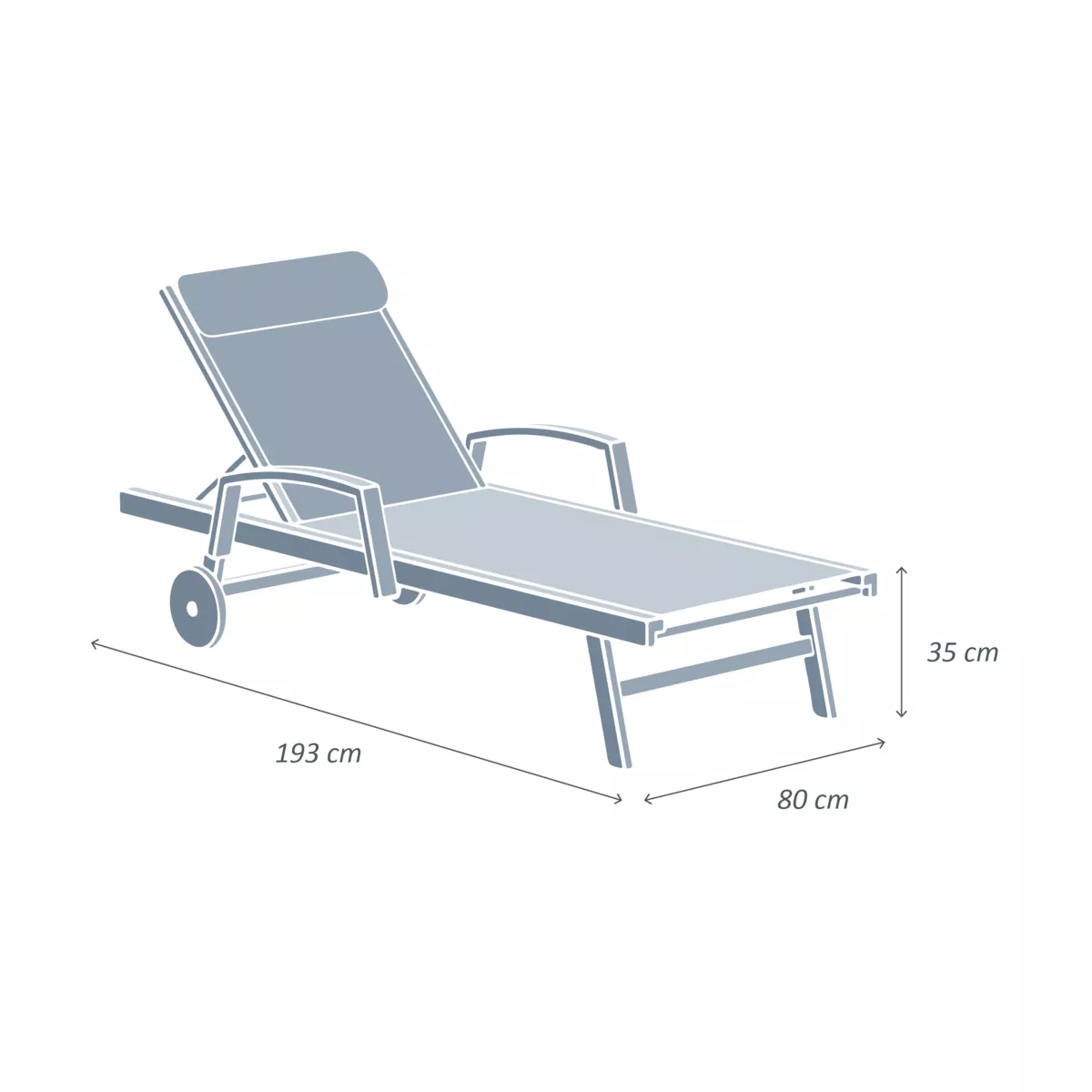 Sonnenliege Textilene Pirae - Weiß
