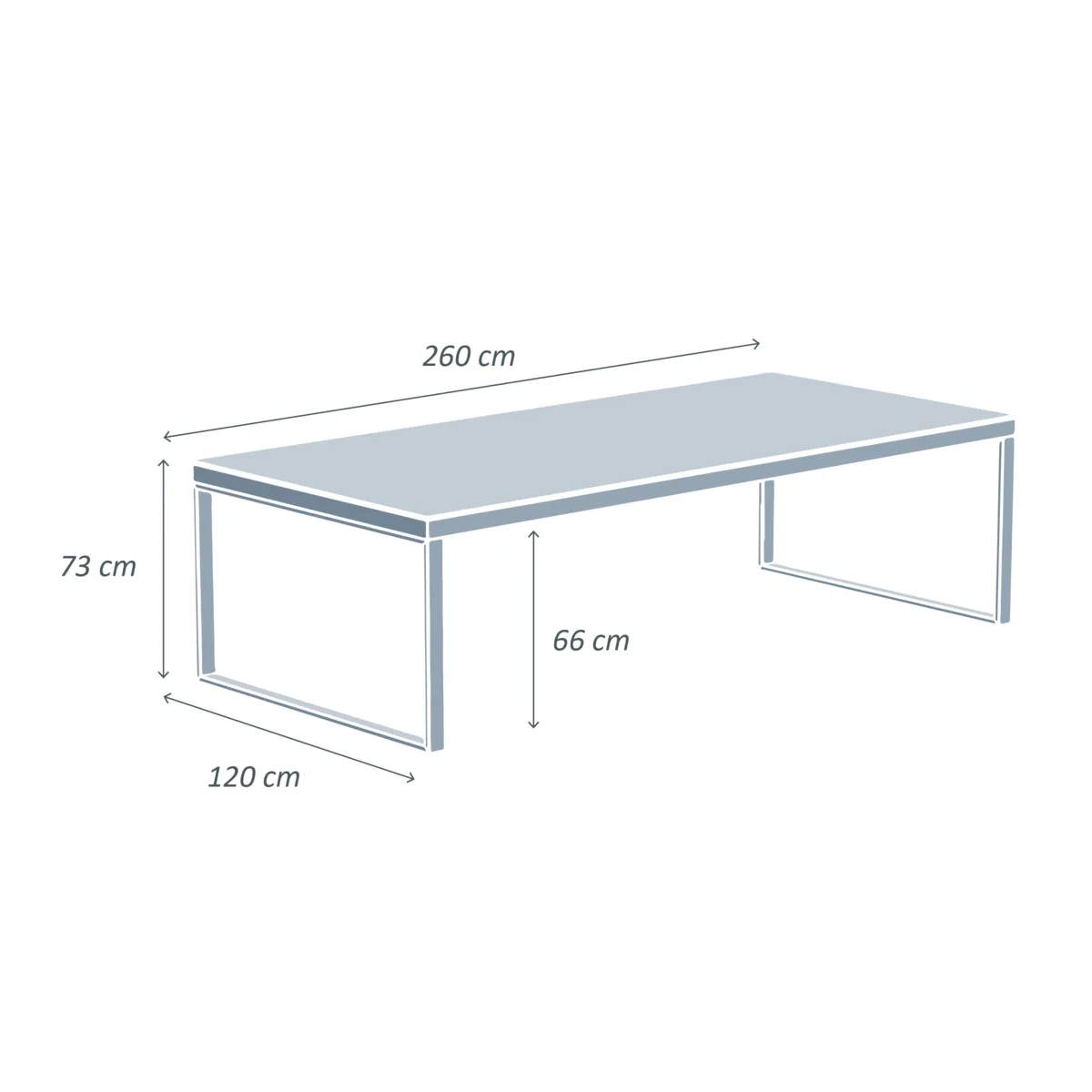 Table de jardin en aluminium et céramique 12 places (260 x 120 cm) Kore Noir et rouille