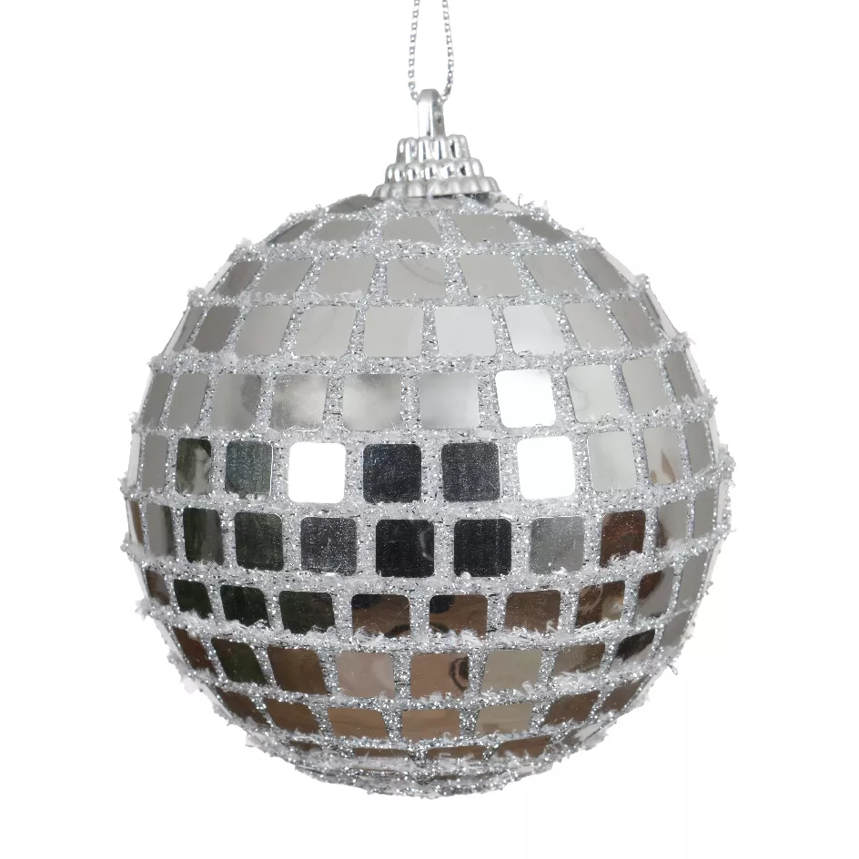 Set di 12 palline di Natale (D80 mm) Pallina a sfaccettatura Argento