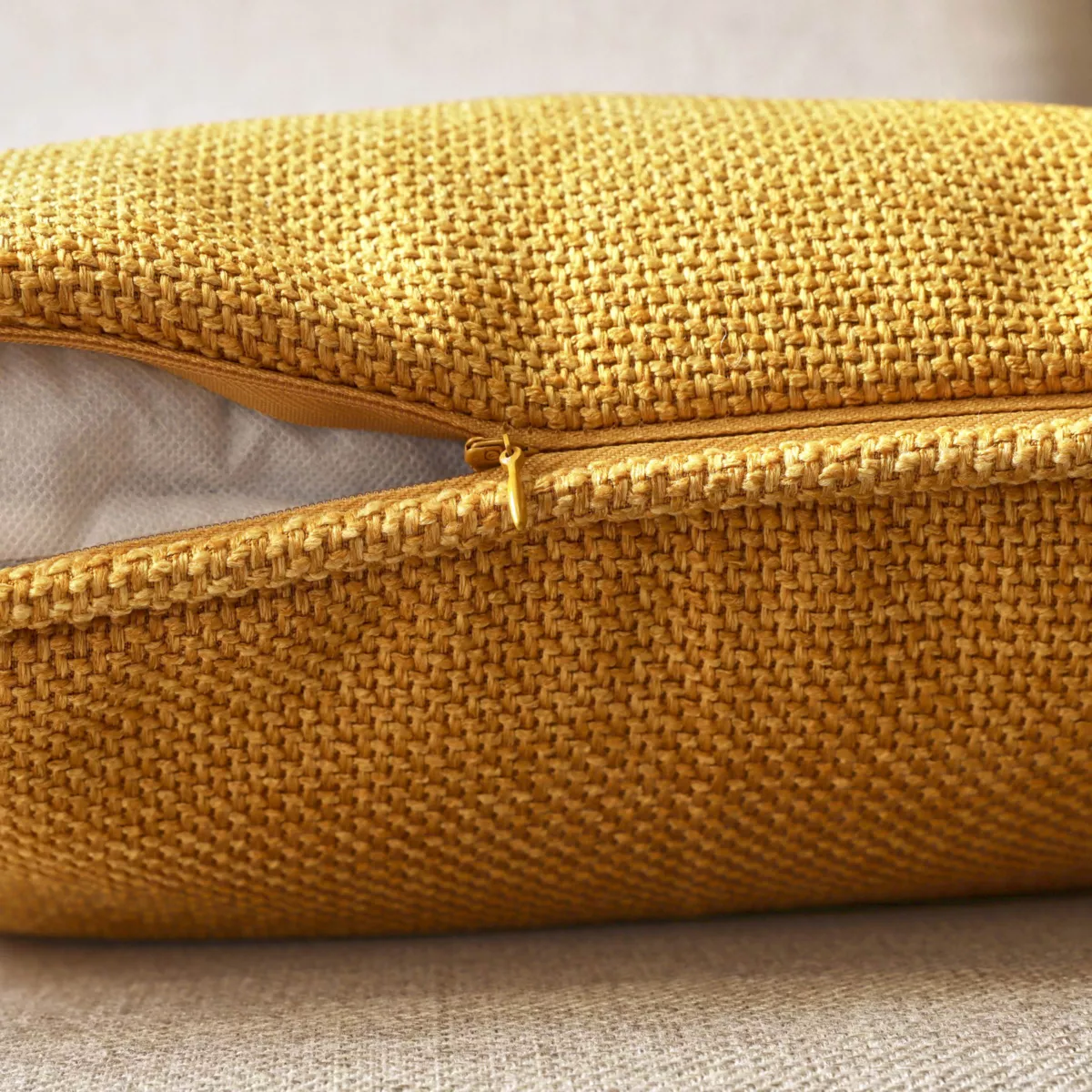 Coussin carré tissé (45 x 45 cm) Alba Jaune moutarde