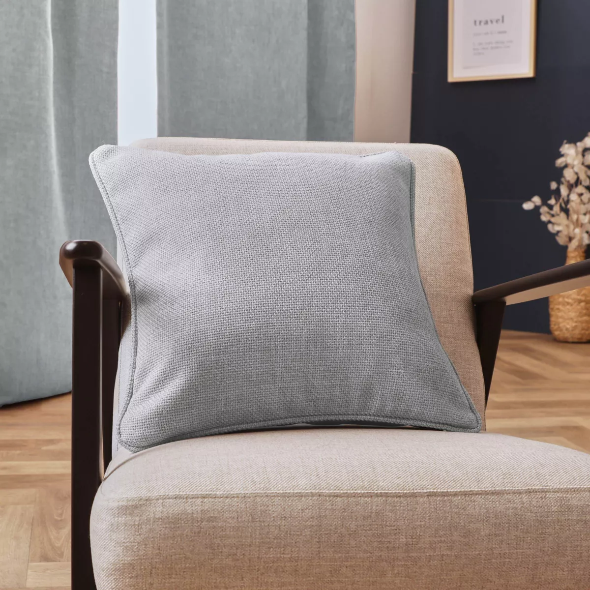 Coussin carré tissé (45 x 45 cm) Alba Gris