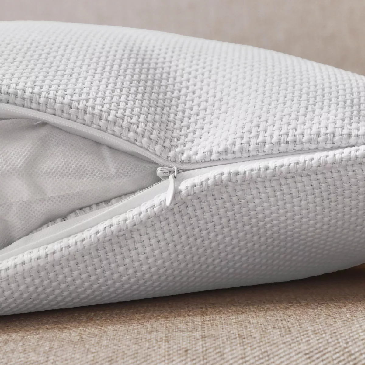 Coussin rectangulaire tissé (40 x 60 cm) Alba Blanc