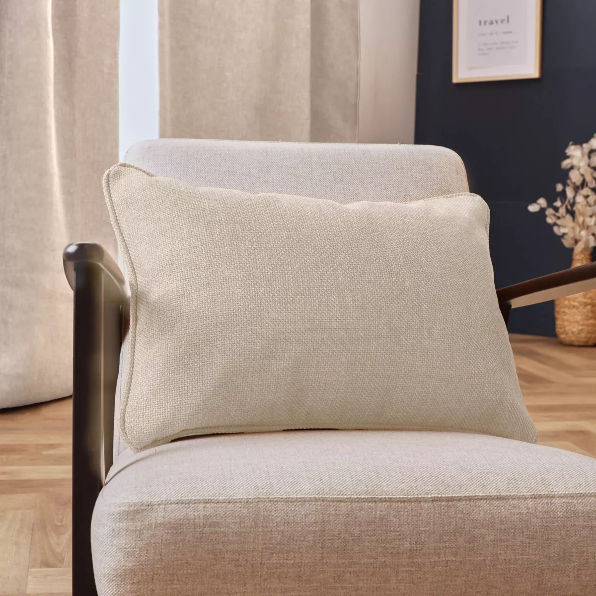 Cuscino rettangolare tessuto (40 x 60 cm) Alba Beige Tortora