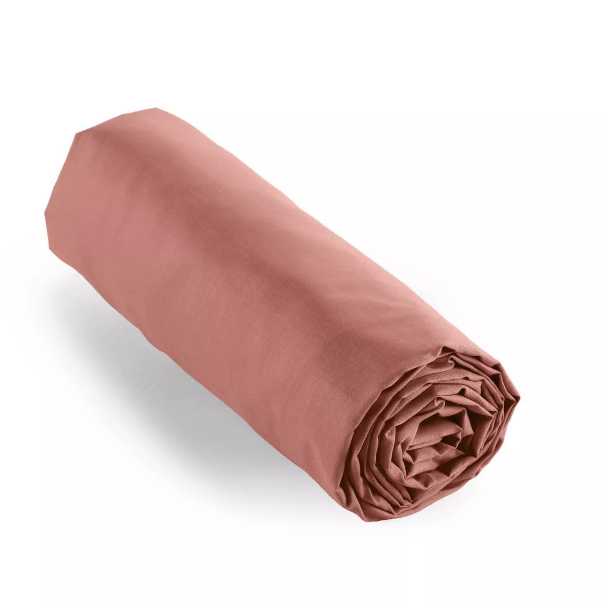 Drap housse percale de coton (140 x 190 cm) Cali Bois de rose