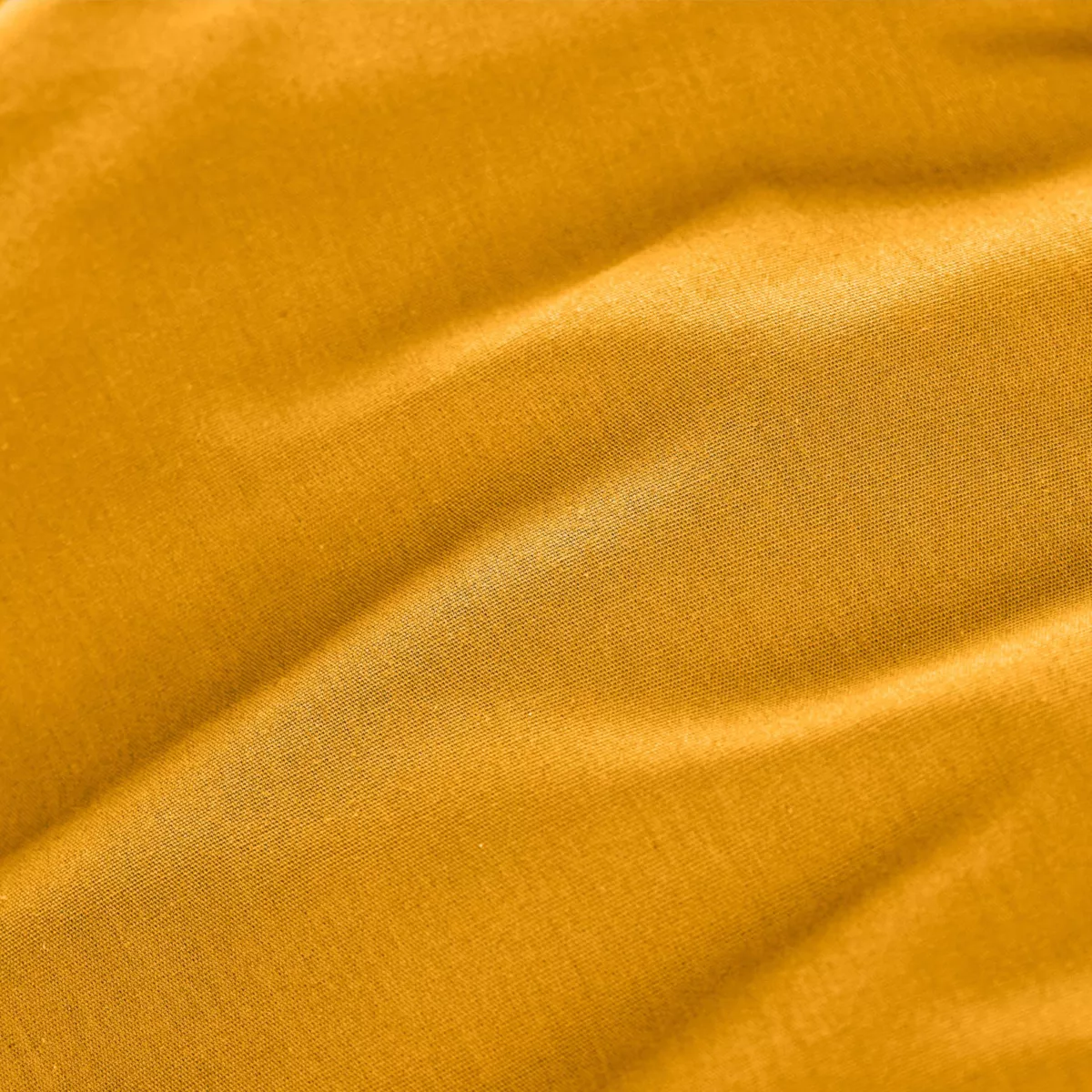 Drap housse percale de coton (160 x 200 cm) Cali Jaune moutarde