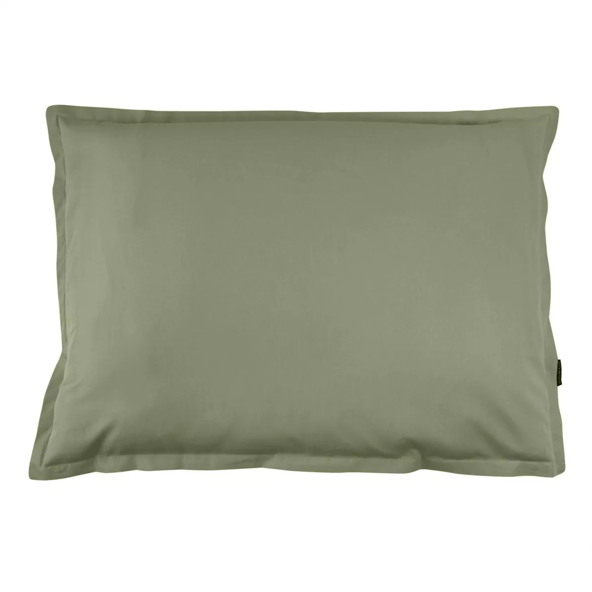 Funda de almohada rectangular en percal de algodón (80 cm) Cali Verde romero