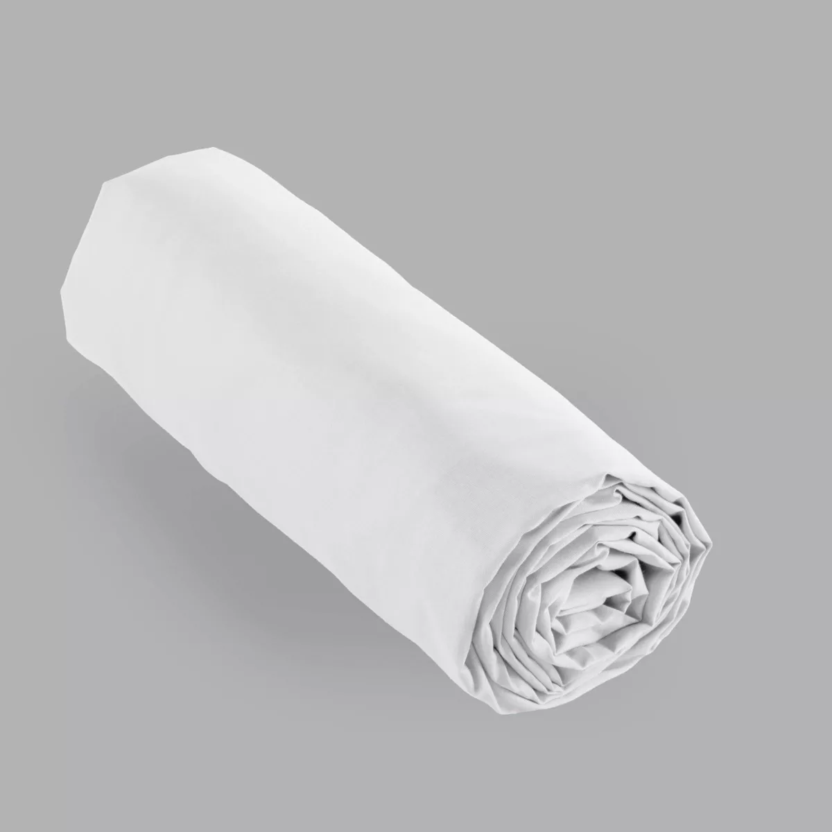 Sábana bajera en percal de algodón  (180 cm) Cali Blanco