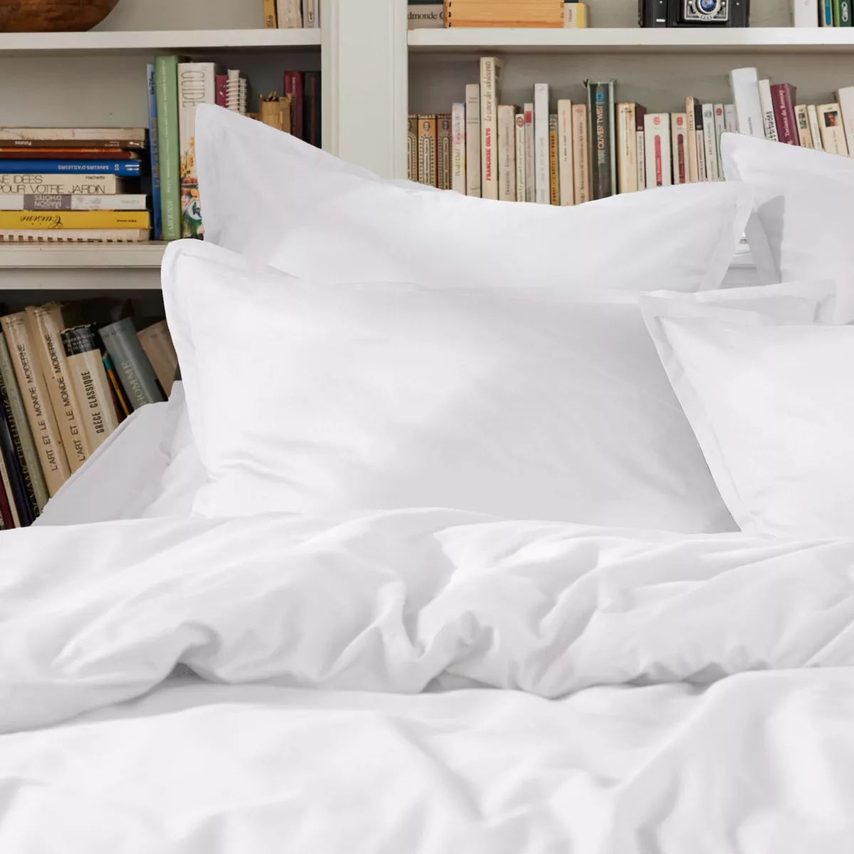 Housse de couette percale de coton (200 x 200 cm) Cali Blanche