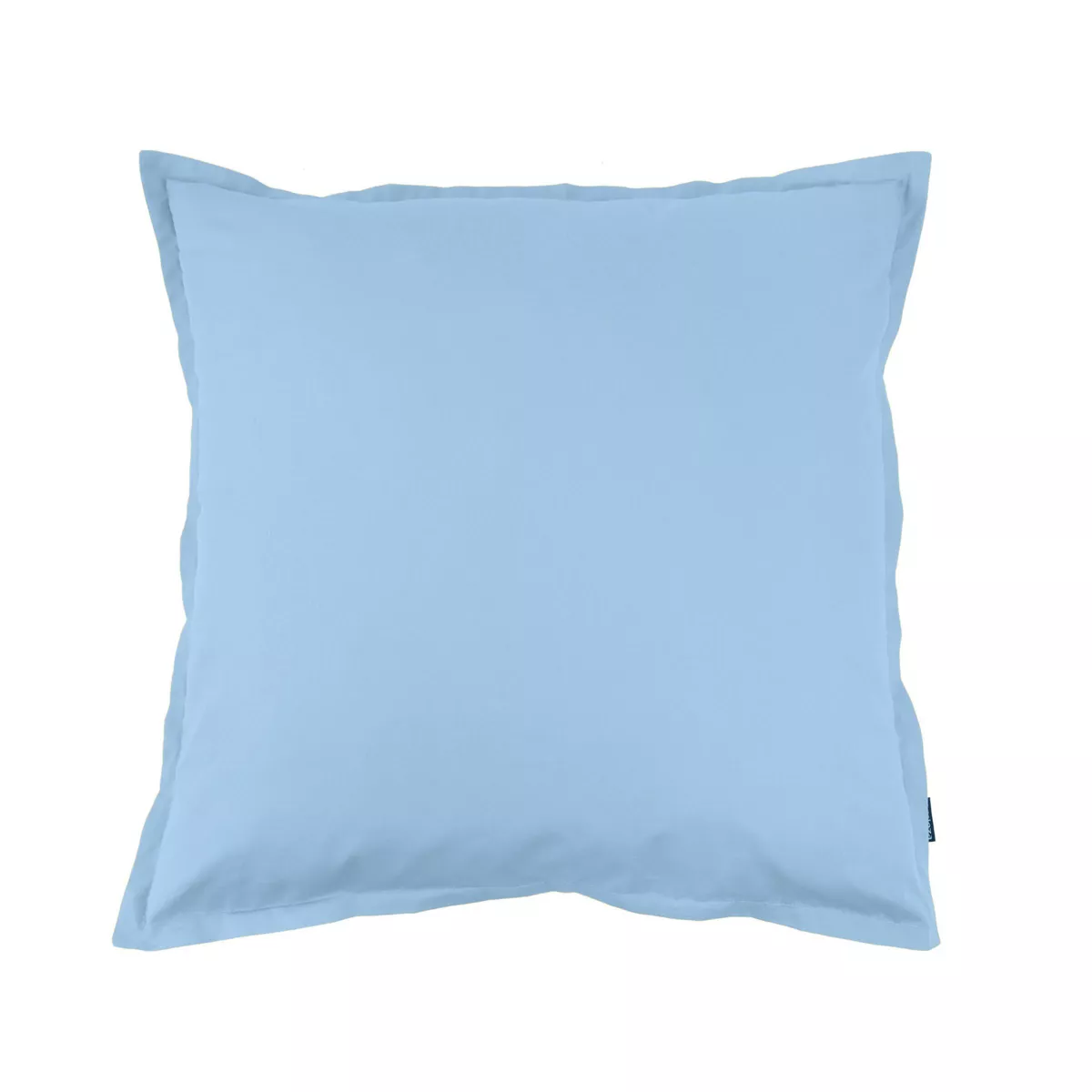 EM - Taie d'oreiller volant plat 65 x 65 cm Percale unie CALI Bleu ciel