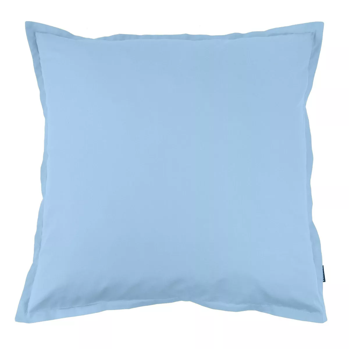 EM - Taie d'oreiller volant plat 80 x 80 cm Percale unie CALI Bleu ciel