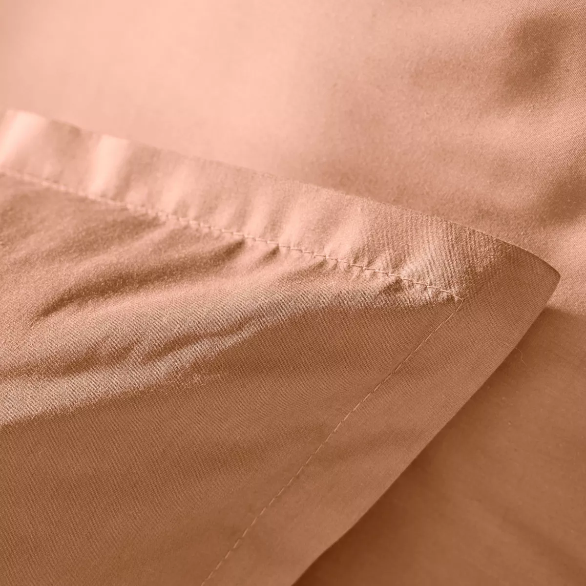 EM - Taie d'oreiller volant plat 50 x 80 cm Percale unie CALI Rose pche