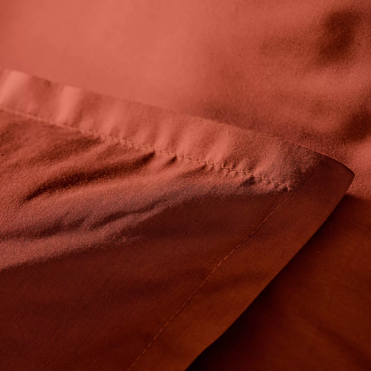Kussensloop vierkant percal katoen (65 x 65 cm) Cali Terracotta