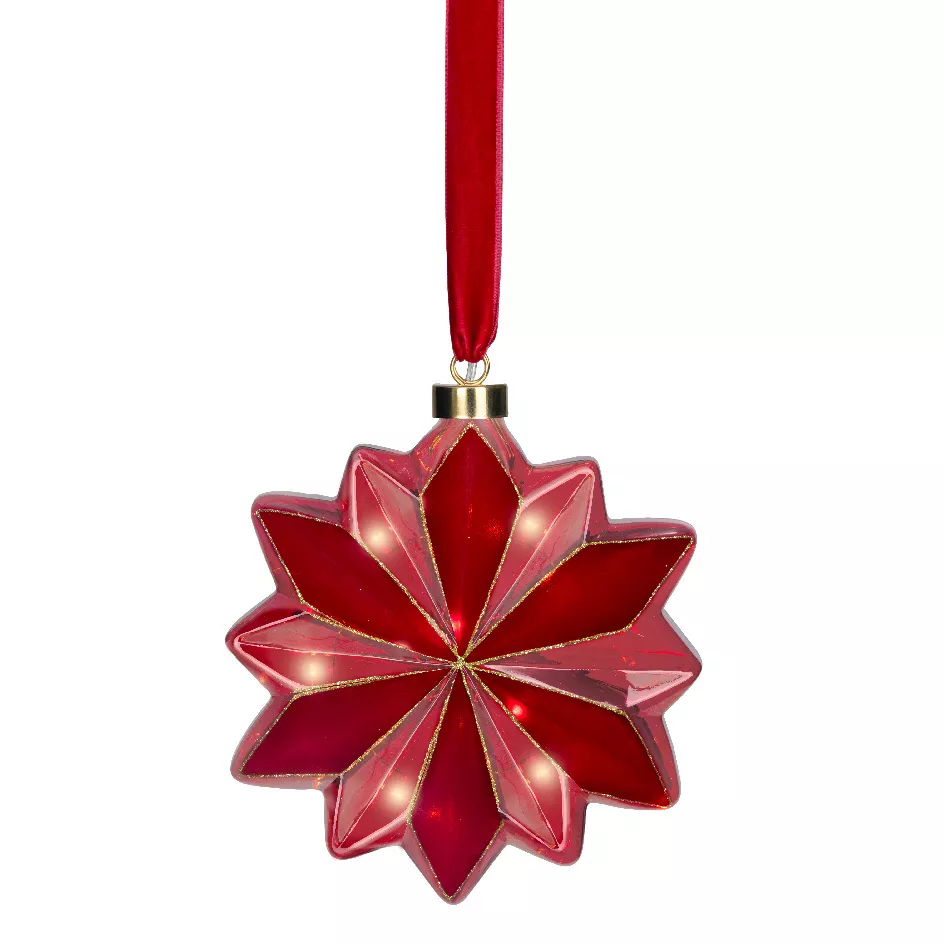 1 Micro LED fleur intŽrieur L8-W19-H19cm-15L rouge/blanc chaud 