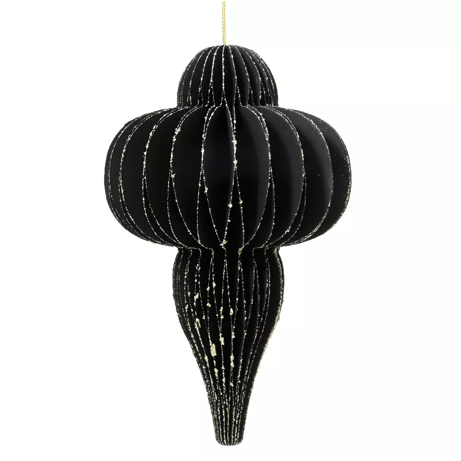 Weihnachtsanhänger aus Papier (H20 cm) mit magnetischem Verschluss Schwarz