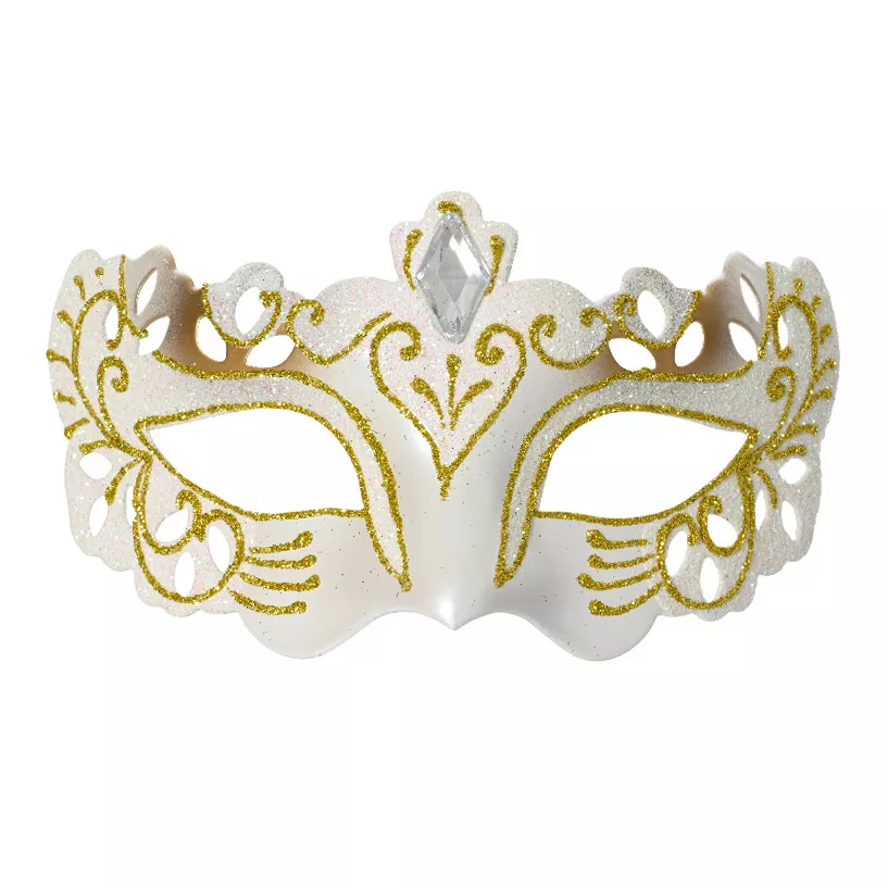 Sospensione di Natale (H10 cm) Maschera da Ballo Bianca