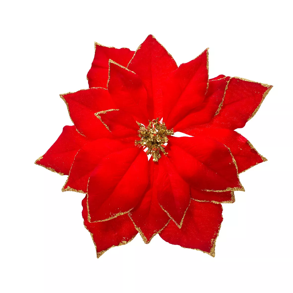 1 Poinsettia polyester dia24-H7cm rouge/couleur(s) 
