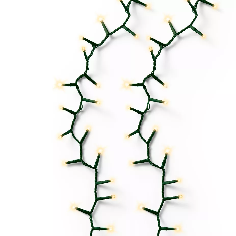 Guirlande lumineuse 7,50 m 350 LED câble vert Luxe Blanc chaud Champagne