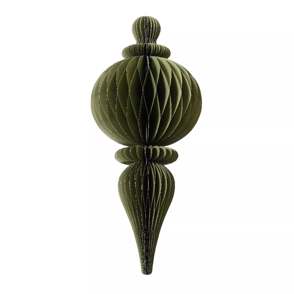 Grande Sospensione Natalizia in carta (H80 cm) con chiusura Magnetica Verde rosmarino