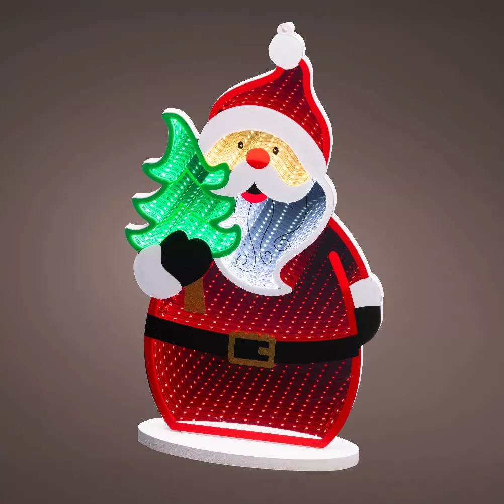 Leuchtender Weihnachtsmann 215 LED (H40 cm) Infinity Mehrfarbig