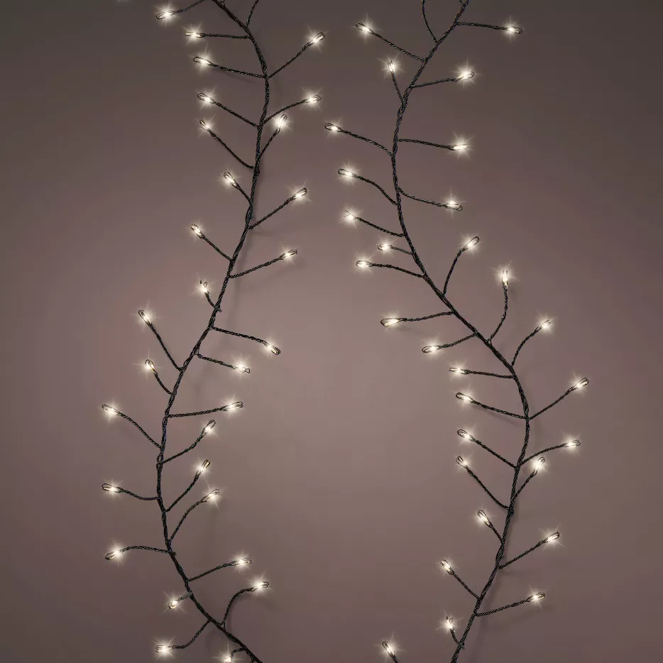 Guirlande lumineuse 6 m 480 Micro LED câble noir Luxe Blanc chaud