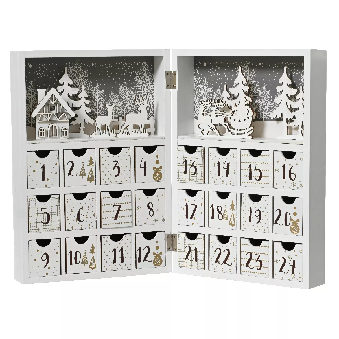 Calendario dell'Avvento da riempire (H30 cm) Scandinavia Bianco