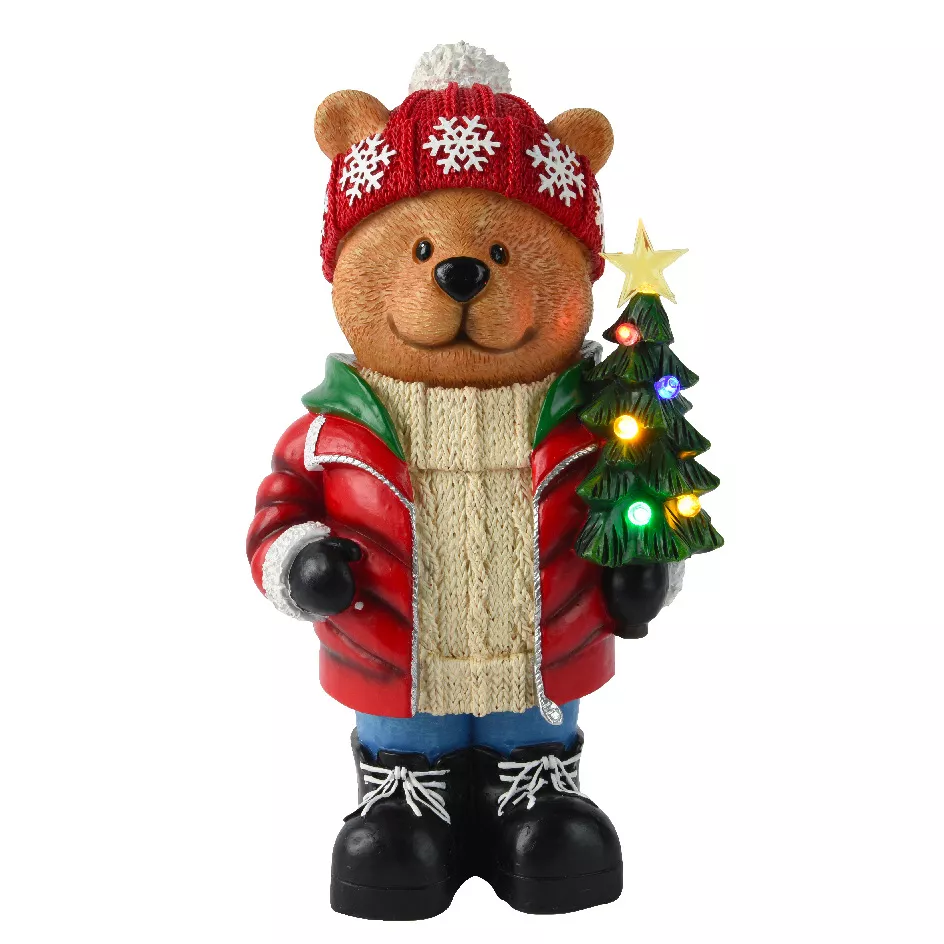 Beleuchteter Teddybär mit 7 LED (H38 cm) Tiboo Mehrfarbig