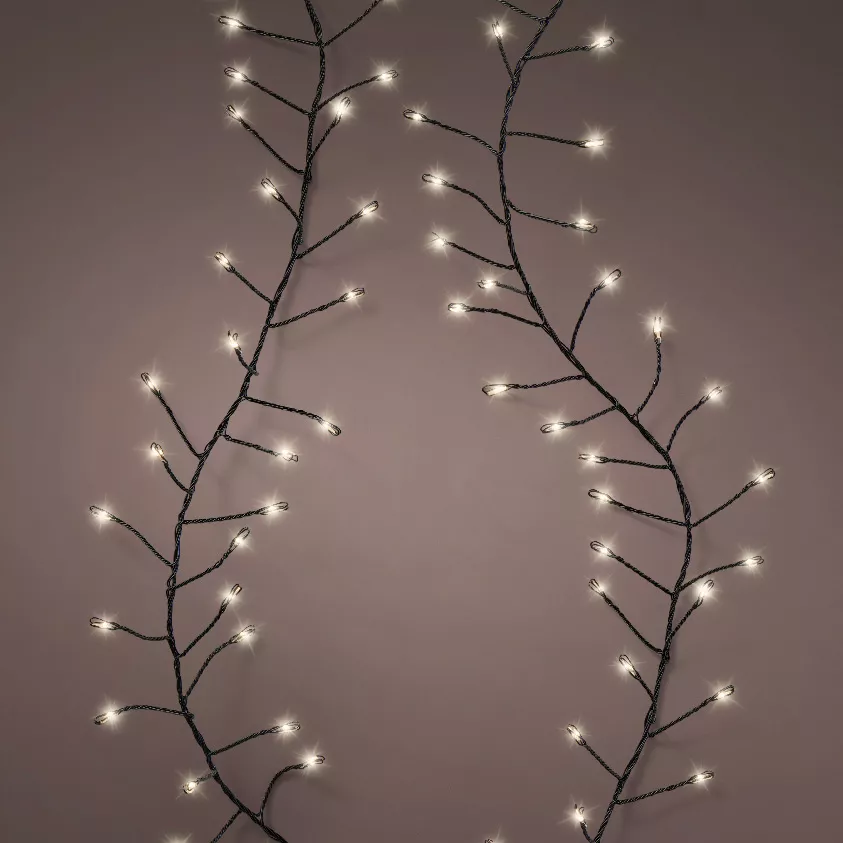 Guirlande lumineuse 18 m 1440 Micro LED câble noir Luxe Blanc chaud