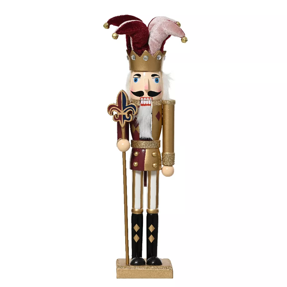 Soldato Schiaccianoci in legno (H40 cm) Arlecchino Lie de Vin