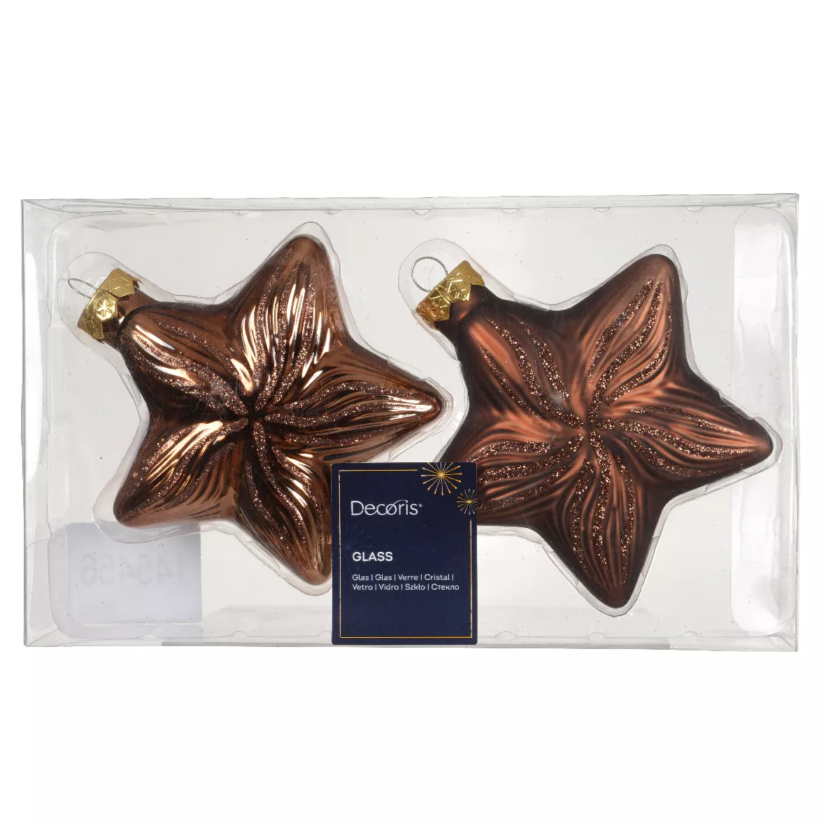 Set di 2 pendenti in vetro (H10 cm) Stelle Celesti Marrone caffè