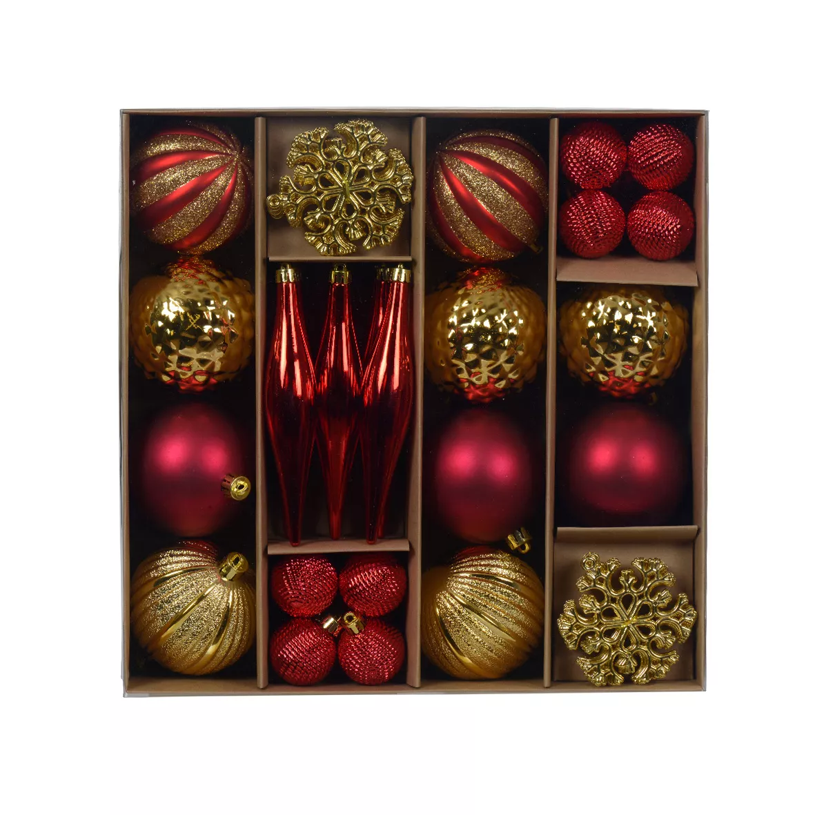 Kit di decorazione per albero di Natale Christmas Bordeaux e oro chiaro