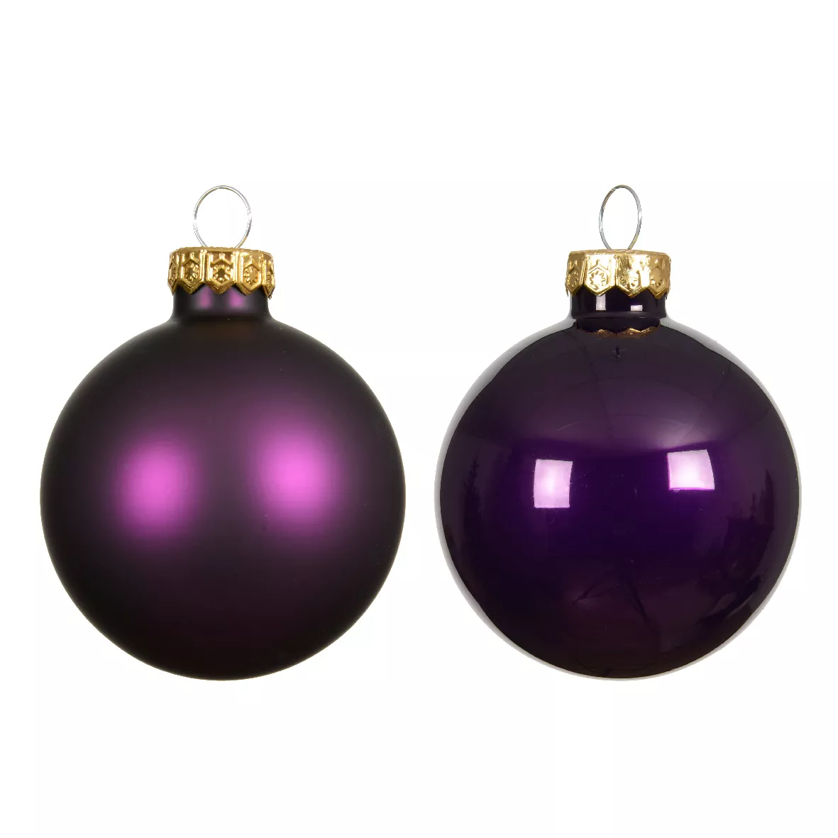 Lot de 6 boules de Noël en verre (D80 mm) Boréal Violet