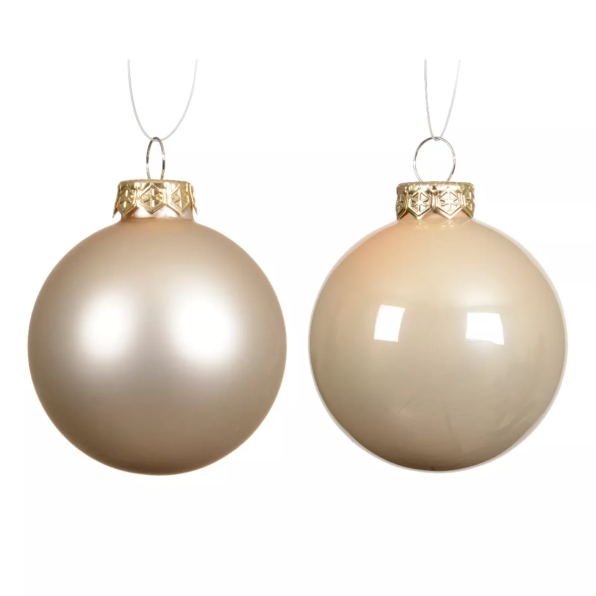 Set di 6 palline di Natale in vetro (D80 mm) Boreale Perla