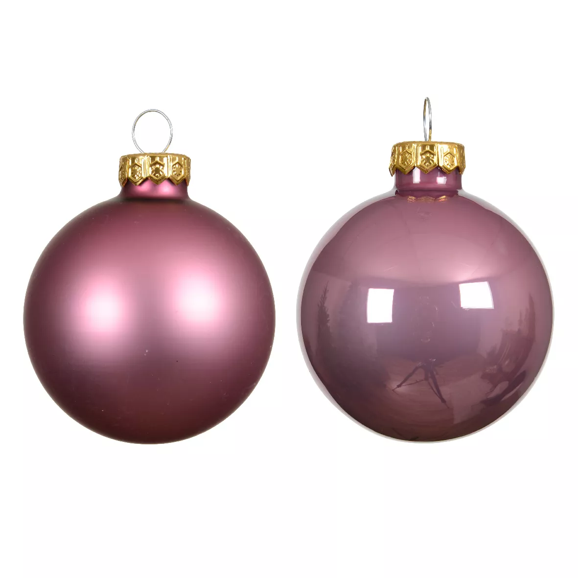 Set von 6 Weihnachtskugeln aus Glas (D80 mm) Boreal Altrosa