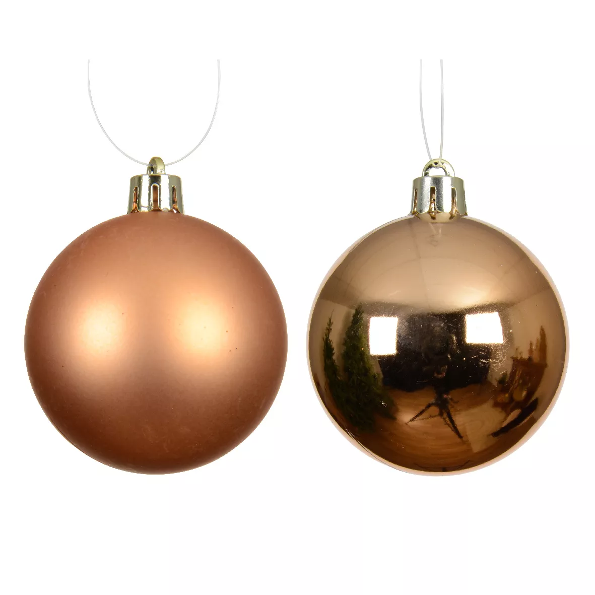Lot de 12 boules de Noël (D60 mm) Aravis Cognac