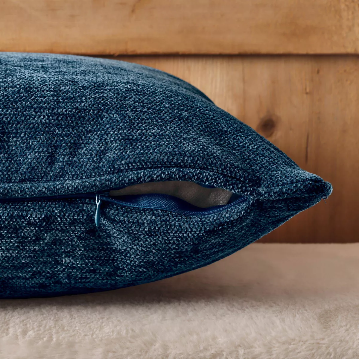Coussin rectangulaire tissé (40 x 60 cm) Magnus Bleu nuit