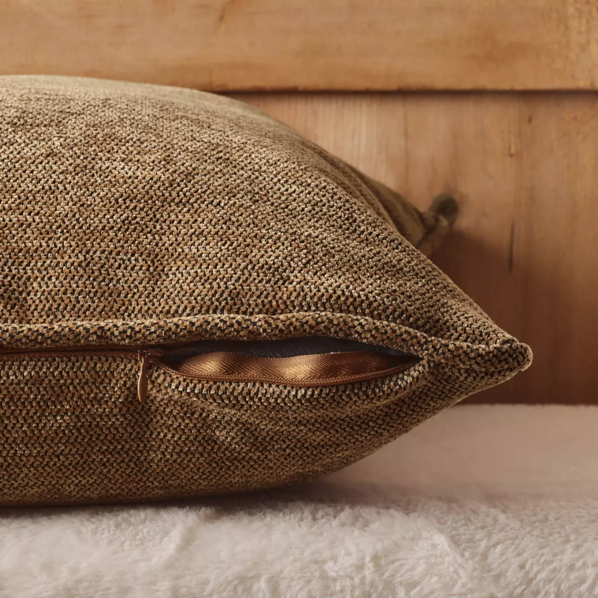 Coussin carré tissé (45 x 45 cm) Magnus Camel