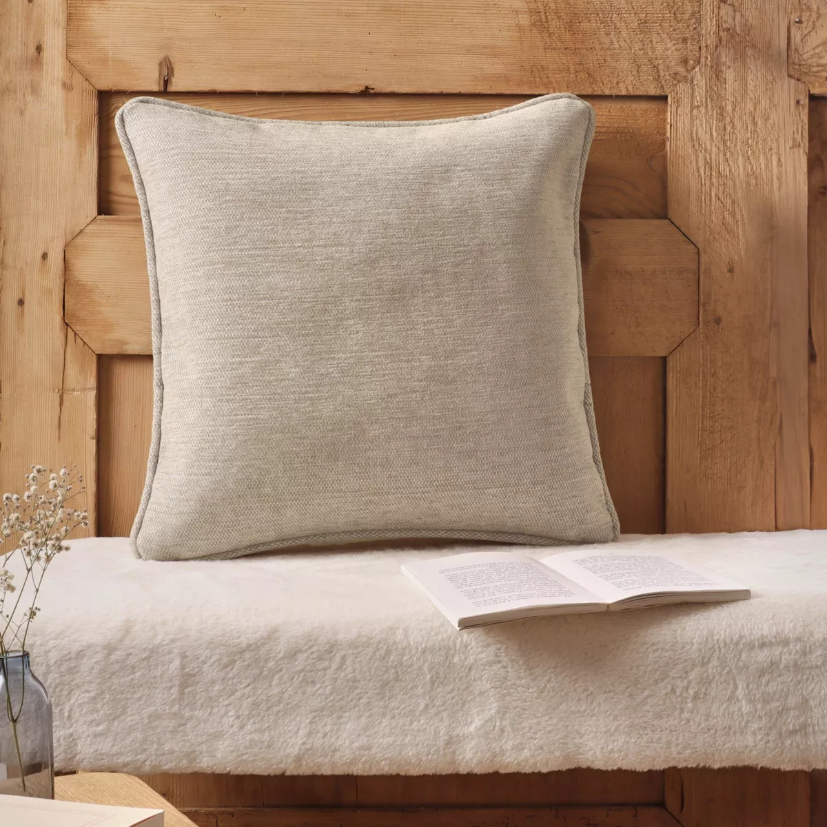 Coussin carré tissé (45 x 45 cm) Magnus Ecru