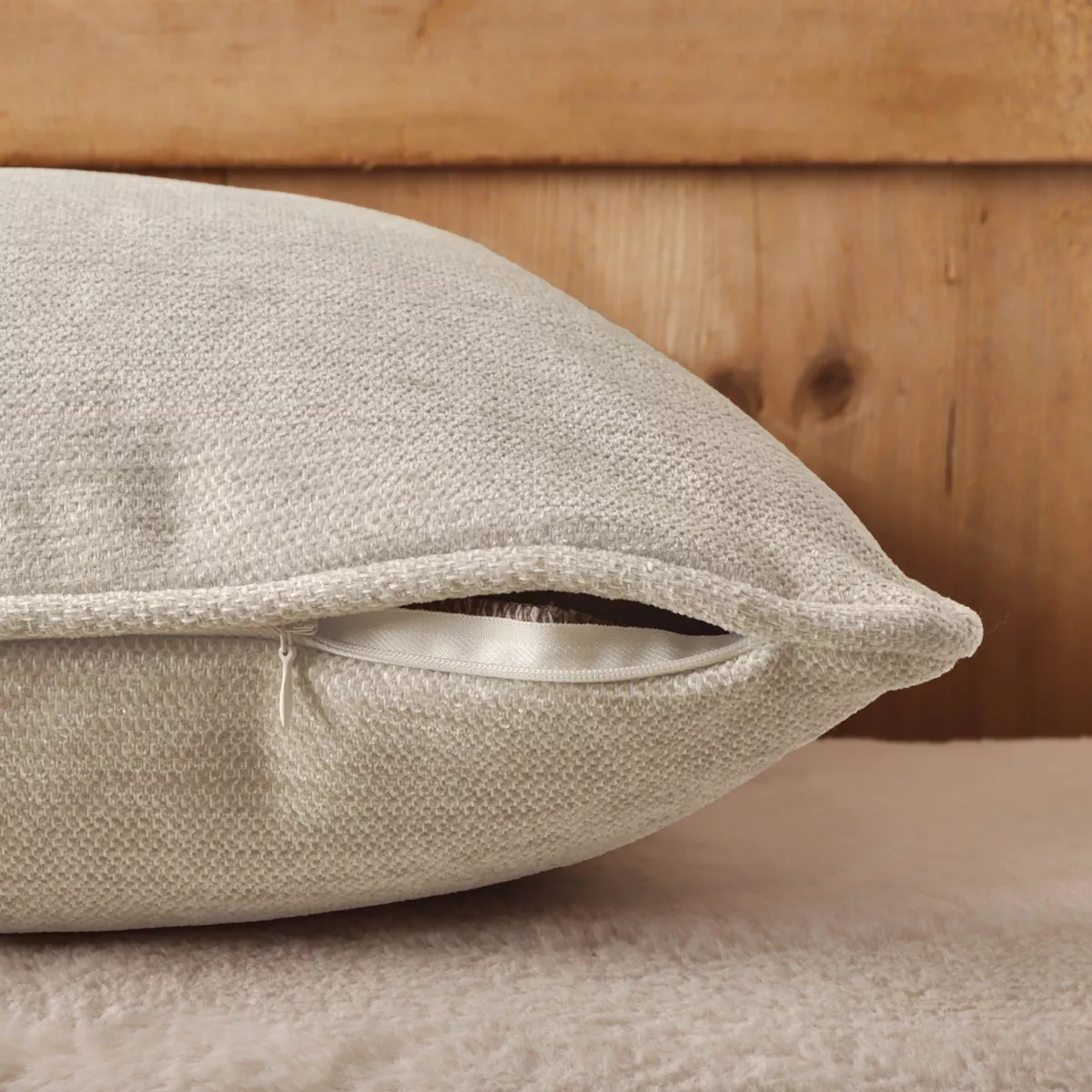 Geweven vierkant kussen (45 x 45 cm) Magnus Ecru