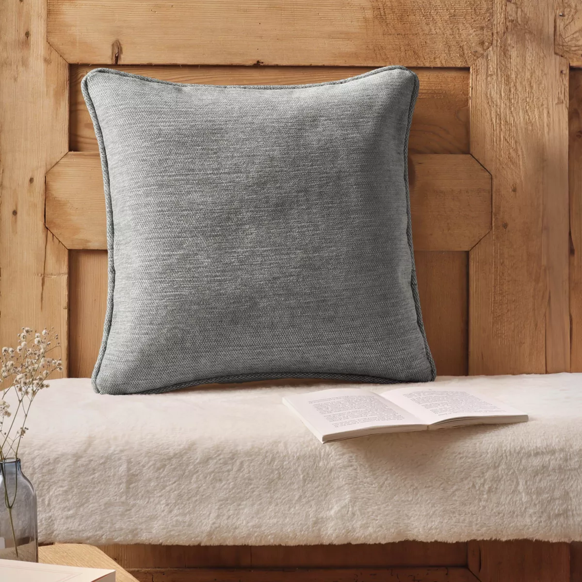 Coussin carré tissé (45 x 45 cm) Magnus Gris titane